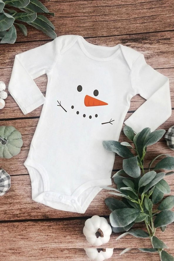 Kardan Adam Hediyenza Özel Tasarım Bebek Zıbın Pamuklu Çıtçıtlı Body Bebek Hediye ürün görseli 1