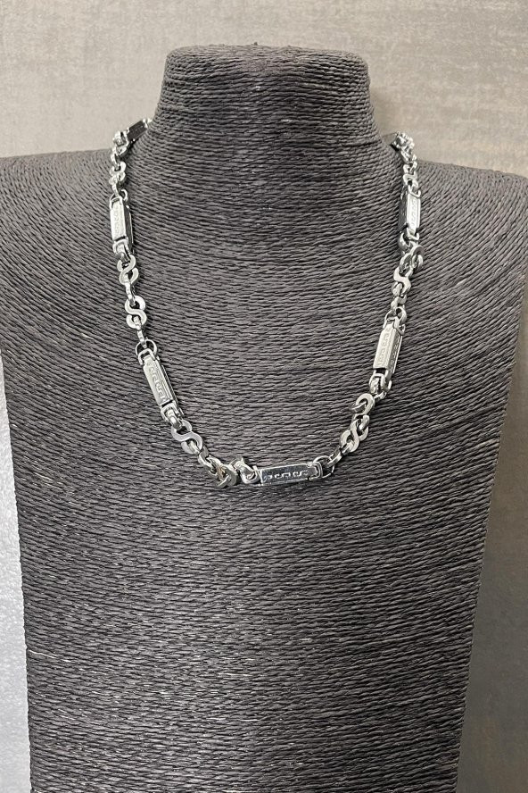 FRNCH 316L Çelik İtalyan Model Gümüş Renkli Erkek Kolye FRJ30573-673-A - 2