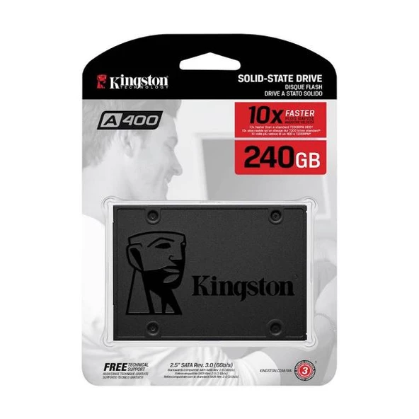 240GB KINGSTON A400 500/350MBs SSD SA400S37/240G - Resim 4