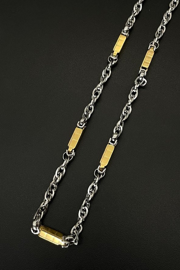 FRNCH 316L Çelik İtalyan Model Altın Renkli Erkek Kolye FRJ30579-679-AG