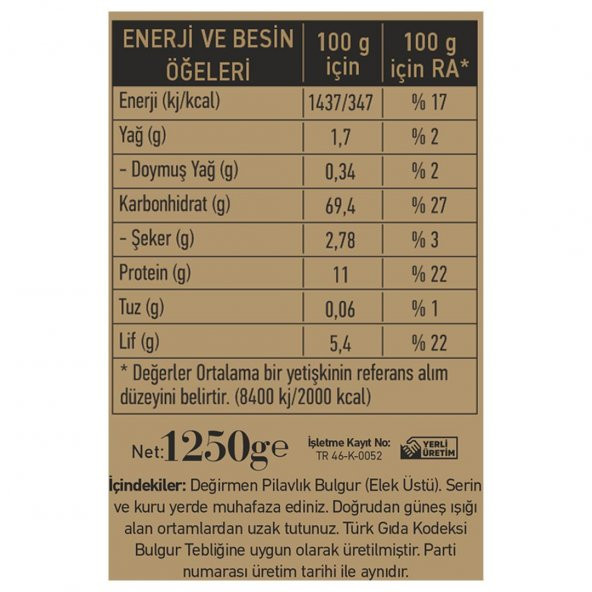 Pilavlık Bulgur Elek Üstü (1250 Gr) - 2