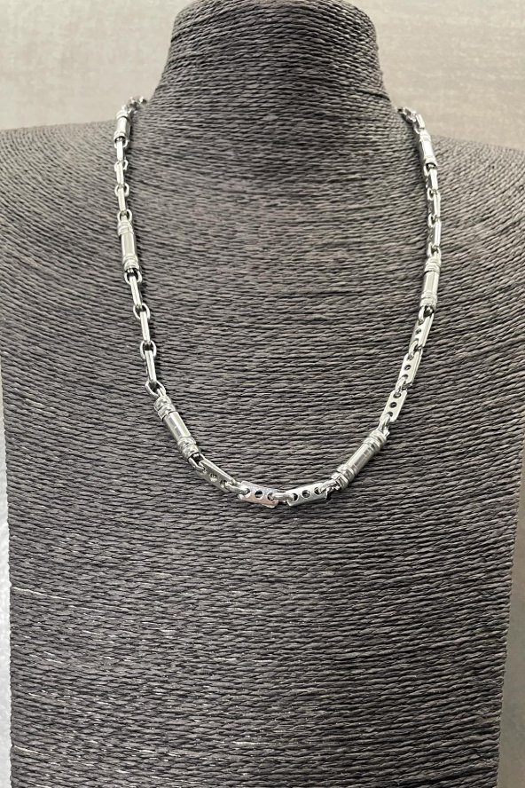 FRNCH 316L Çelik İtalyan Model Gümüş Renkli Erkek Kolye FRJ30590-690-A - 2