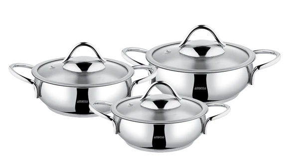 Stone 6 Parça Paslanmaz Çelik Tüm Ocaklara Uygun Derin Tencere ürün görseli