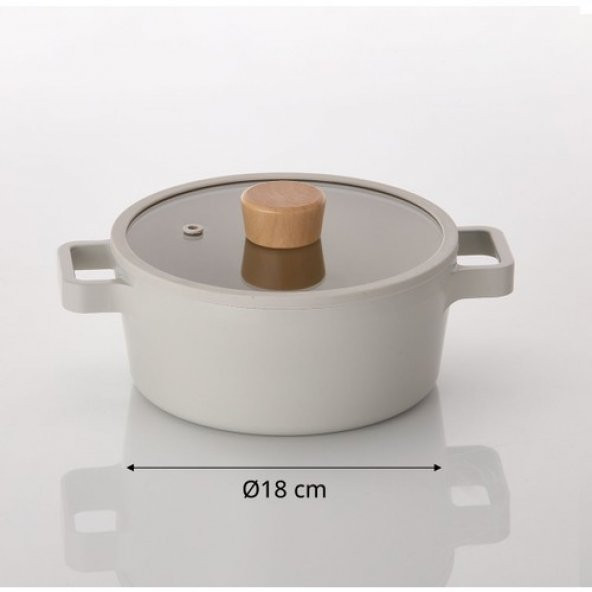 Neoflam Fika Alüminyum Döküm Tencere Cam Kapaklı 18CM D-NEOF18C - 2