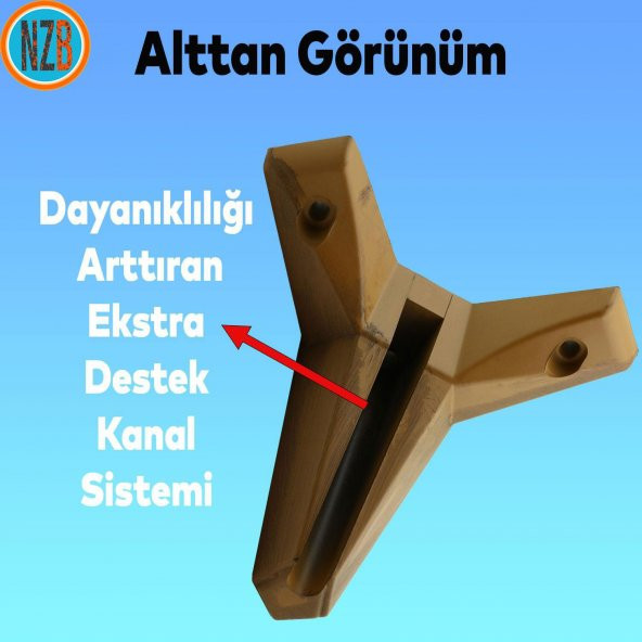 Mobilya Yatak Kanepe Sehpa Çekyat Baza TV Ünitesi Koltuk Ayağı Ahşap Desenli Koyu Ceviz 12 cm Ayak - 4