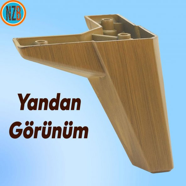 Mobilya Yatak Kanepe Sehpa Çekyat Baza TV Ünitesi Koltuk Ayağı Ahşap Desenli Koyu Ceviz 12 cm Ayak - 6