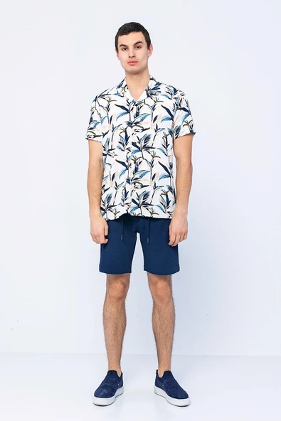 Erkek Desenli Bürümcük Kumaş Apach Yaka Havai Gömlek - 12