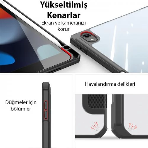 Polham iPad 10.2 2022 Tablet Kılıfı, Manyetik Standlı, Uyku Modlu,Kalem Yerli ve Stanlı Tablet Kılıf - 12