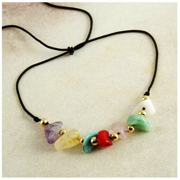 Makrome Örme Kadın Doğal Taş Çakra Bileklik