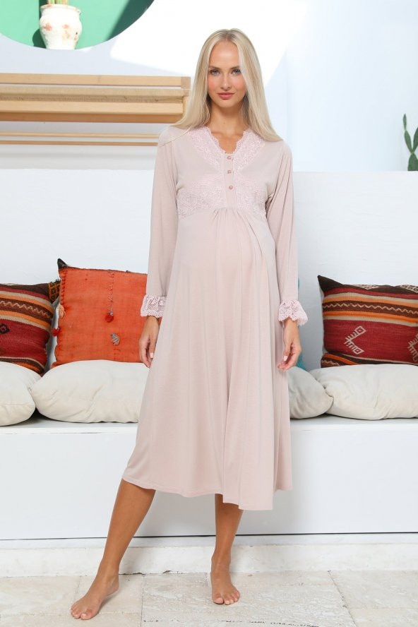 MOMMYSH® 701101 Beauty Welsoft Dantel Detaylı 4lü Lohusa Seti - 2