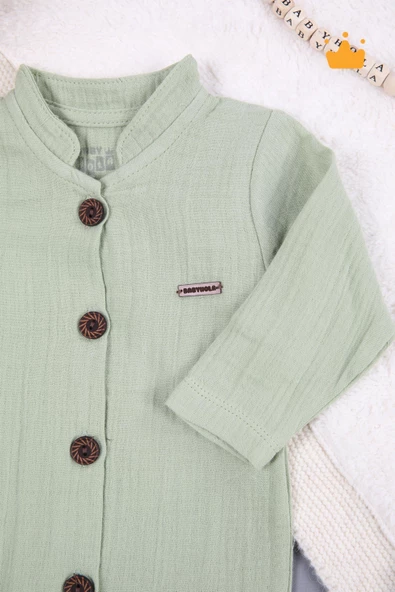 Müslin Emzik Askılı Bebek Tulum Unisex 1094 - 11