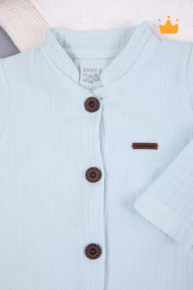 Müslin Emzik Askılı Bebek Tulum Unisex 1094 - 6