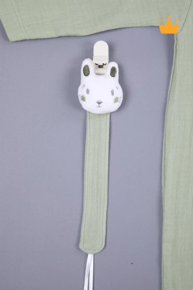 Müslin Emzik Askılı Bebek Tulum Unisex 1094 - 12