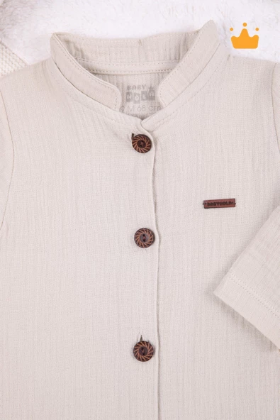 Müslin Emzik Askılı Bebek Tulum Unisex 1094 - 4