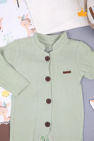 Müslin Patikli Bebek Tulum Unisex 1087 - 10
