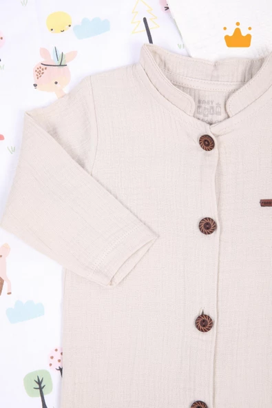 Müslin Patikli Bebek Tulum Unisex 1087 - 2