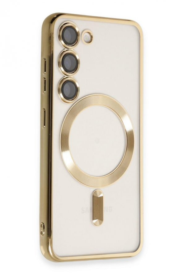 Samsung Galaxy S23 Plus Kılıf Magsafe Kamera Lensli Korumalı Şeffaf Silikon Kapak