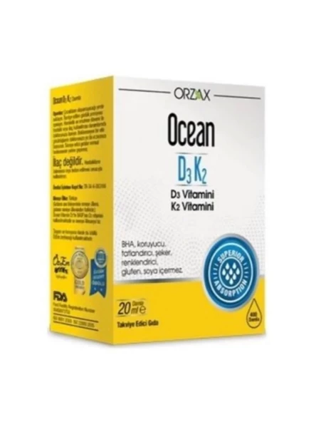 Ocean D3 Ve K2 İçeren Damla 20 Ml ürün görseli