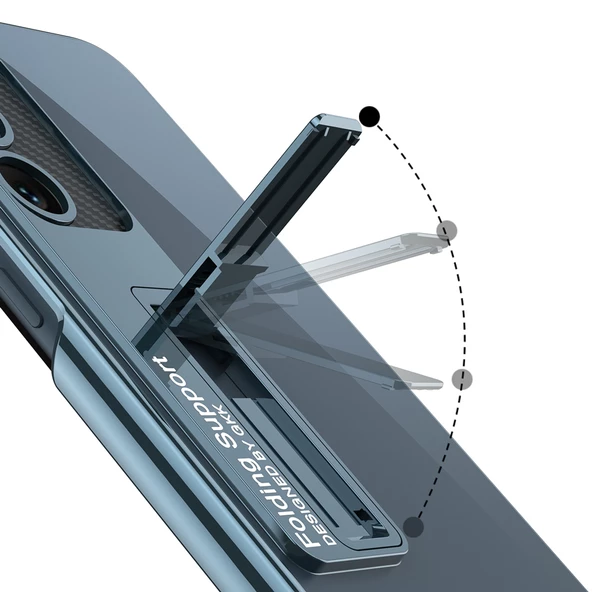 Galaxy S23 Kılıf Kamera Korumalı Şeffaf Tasarımlı Lego Standlı Kapak - 8