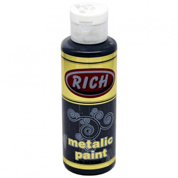 Rich Akrilik Boya Metalik 120 CC Siyah 0770