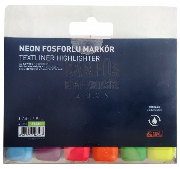 Fosforlu İşaretleme Kalemi 6 Renk - 3