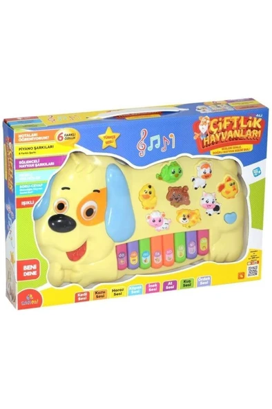 Can Ali Toys Türkçe Sesli Eğitici Köpek Figürlü Müzikli Piyano CNL-2223 SARI - 2