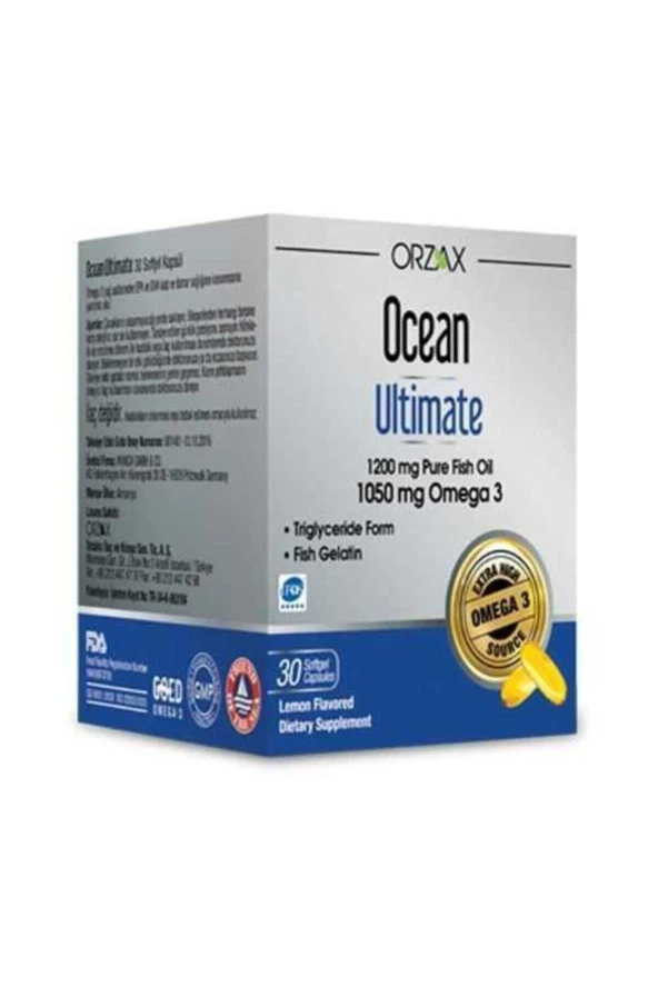 OCEAN Ultimate 1200 mg Balık Yağı 30 Soft Jel Kapsül 8697595871430