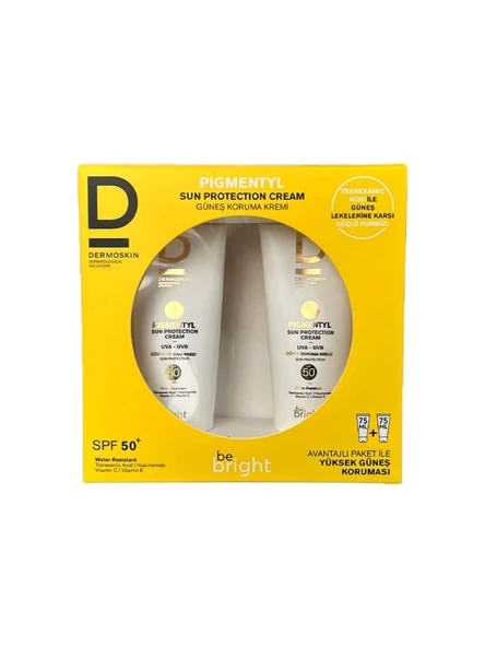 Dermoskin Be Bright Pigmentyl Güneş Koruyucu Spf 50+75 ml Krem 2Li