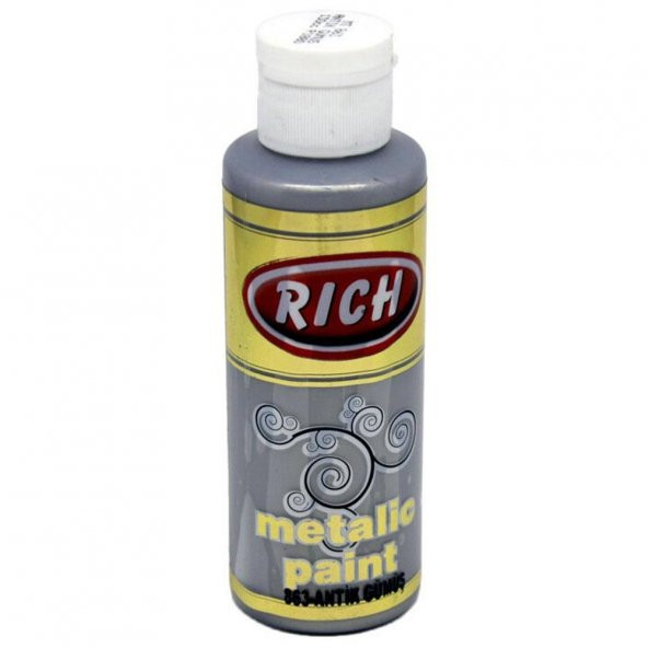 Rich Akrilik Boya Metalik 120 CC Antik Gümüş 0863