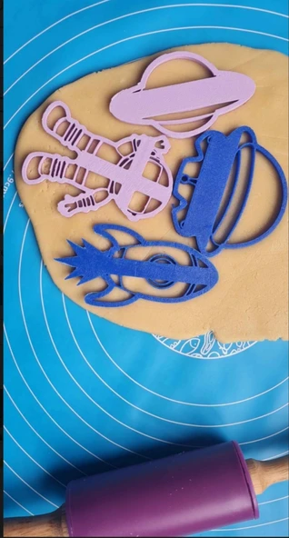 Astronot Set 4'lü  Kek Kurabiye Oyun Hamuru Kalıbı - Resim 2