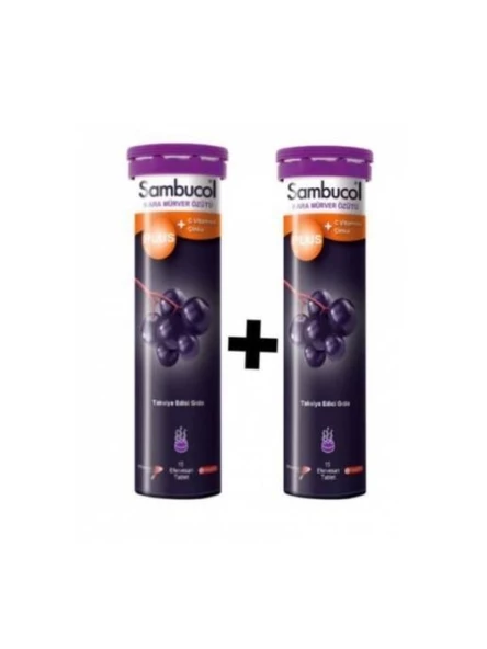Sambucol Plus Kara Mürver + C Vitamini Çinko Takviye Edici Gıda 15 Tablet 2 Adet (sil)