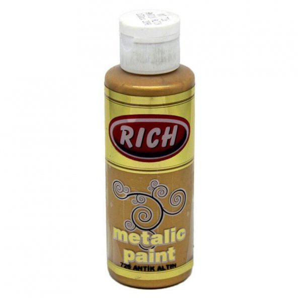 Rich Akrilik Boya Metalik 120 CC Antik Altın 0726