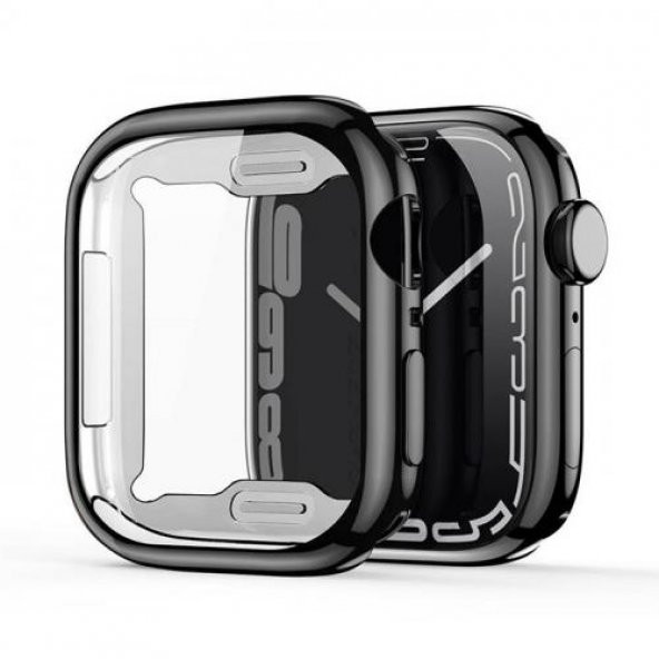 Polham Apple Watch Ultra 49mm Ful Koruma Kılıf ve Ekran Koruyucu, Elektro Kaplama Silikon Kılıf