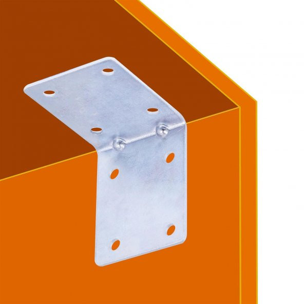 Mobilya Duvar Raf Dolap Köşe Bağlantı Sabitleme L Demir Köşebent Metal Gönye 50x50x40 mm (10 ADET) - 3