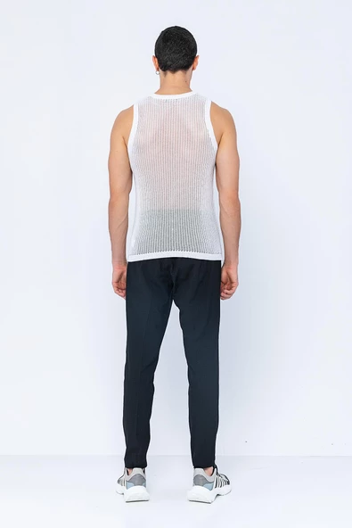 Erkek Regular Fit Fermuarlı ve Bağcıklı Bürümcük Kumaş Rahat Jogger Pantolon - 4