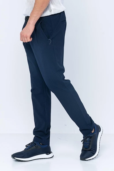 Erkek Regular Fit Fermuarlı ve Bağcıklı Bürümcük Kumaş Rahat Jogger Pantolon - 11