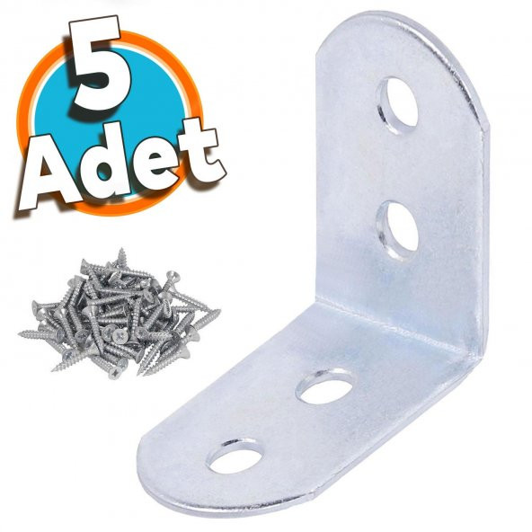 Mobilya Duvar Dolap Köşe Raf Bağlantı Sabitleme L Demir Köşebent Demir Gönye 30x30x17 mm (5 ADET)