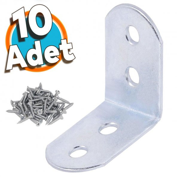 Mobilya Duvar Dolap Raf Köşe Bağlantı Sabitleme L Demir Köşebent Metal Gönye 30x30x17 mm (10 ADET)