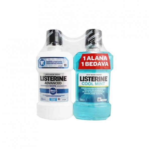 Listerine Advanced White 250 ml + Cool Mint 250 ml HEDİYE