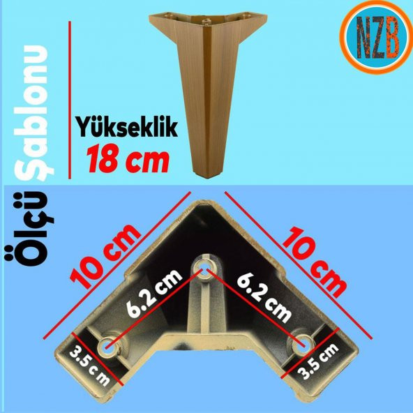 Mobilya Yatak Kanepe Çekyat Sehpa TV Ünitesi Baza Koltuk Ayağı Koyu Ceviz Renk 18 cm Ayak - 3