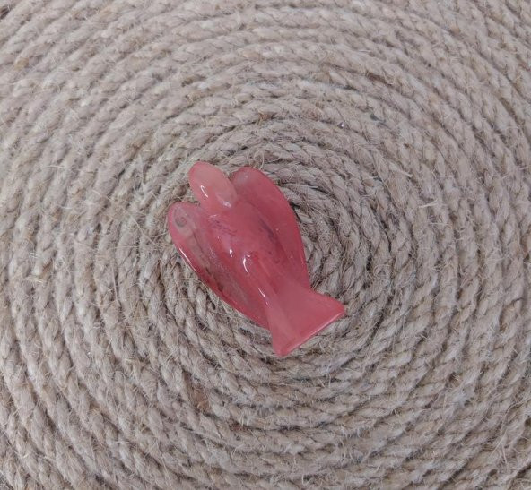 Melek Doğal Taş Kırmızı Akik Carnelian 5 Cm Heykelcik Şifa Çakra Enerji Cep - 2