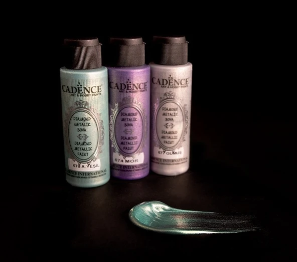 Cadence Diamond Metalik Boya 673 Lila 70ML - Resim 2
