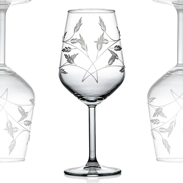 Decocia Kazaan 61 Parça  12 Kişilik  Bardak Çeyiz Seti Dik Karaflı Sürgün Desenli - Resim 5