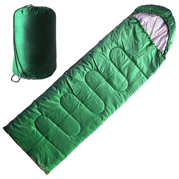 DFT Düz Başlık 190+30cm x75 Yeşil 5/15 Derece Uyku Tulumu ürün görseli 1