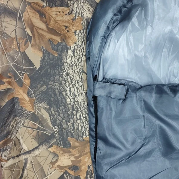 DFT Düz Başlık 190+30cm x75 Gri 5/15 Derece Uyku Tulumu - Resim 4