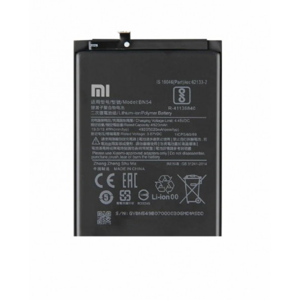 Xiaomi RedMi Note 9 Batarya Xiaomi RedMi 9 BN54 Uyumlu Yedek Batarya