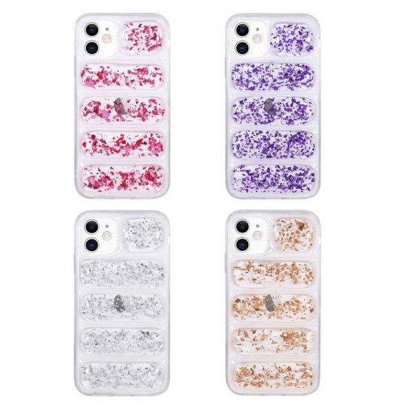Apple iPhone 11 Kılıf Kamera Korumalı Simli Airbagli Zore Dalga Kapak - 2