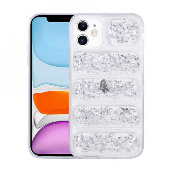 Apple iPhone 11 Kılıf Kamera Korumalı Simli Airbagli Zore Dalga Kapak - 4