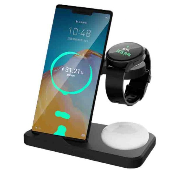 Telefon Bluetoothlu Kulaklık Huawei Watch 3in1 Kablosuz Wireless Şarjlı Standı Katlanır B19H