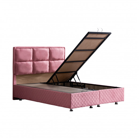 Setay Grand Çift Kişilik Baza Başlık Ortho Soft Ortopedik Yatak Seti, Pembe - 2
